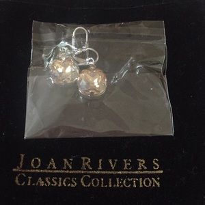 Joan Rivers crystal style, silver tone earrings